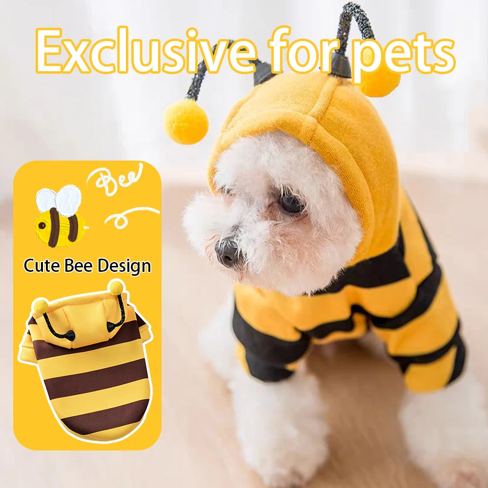 Cute Bumble Bee Dog Hoodie - Halloween Pet Costume