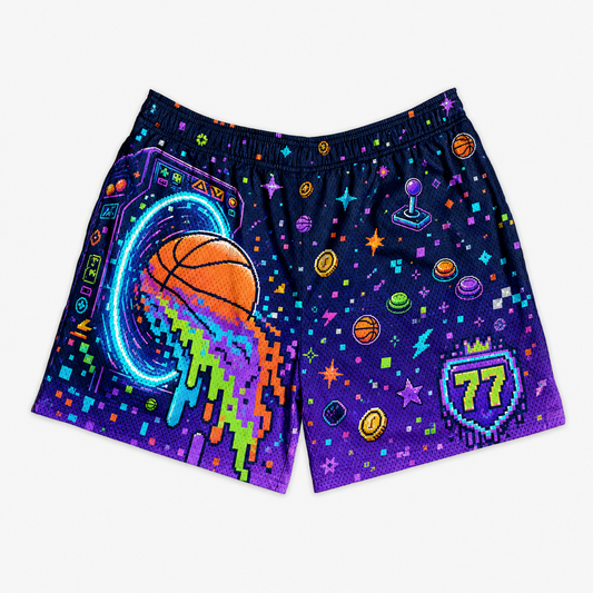 Luka Dončić 77 Pixel Art Basketball Jersey Shorts