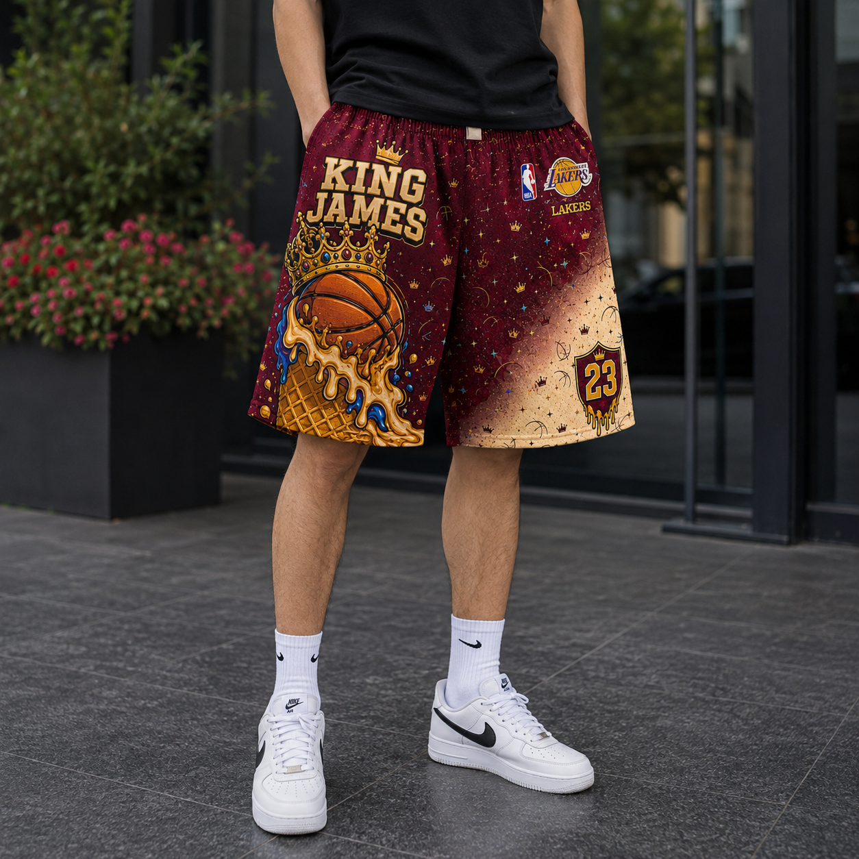 LeBron James 23 King James Ice Cream Cone Basketball Jersey Shorts