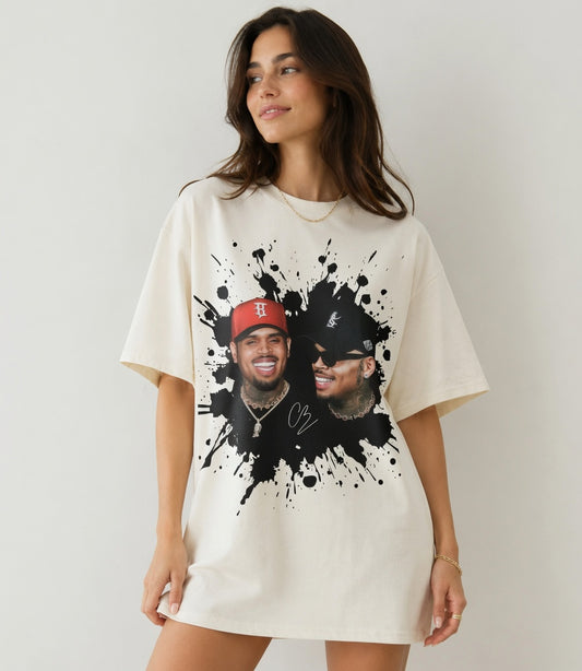 Chris Brown Comfort Colors Shirt, Vintage 90s Style Rap Tee, Oversized Graphic T-Shirt