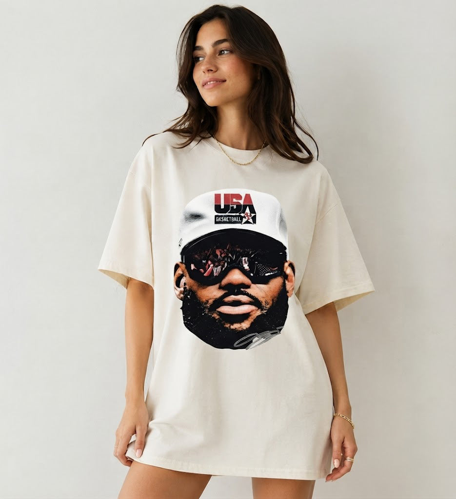 USA Basketball King James Vintage Tee