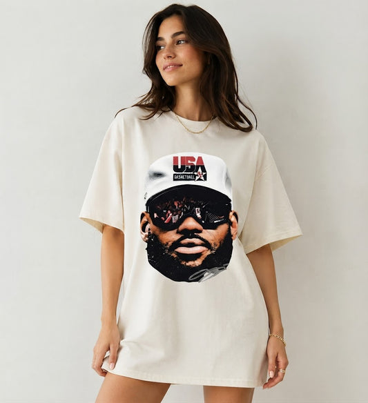 USA Basketball King James Vintage Tee
