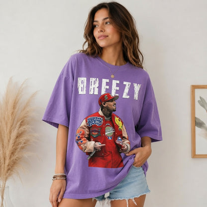 Breezy Graphic Shirt, Comfort Colors Vintage Style Tee, Oversized Hip Hop Apparel
