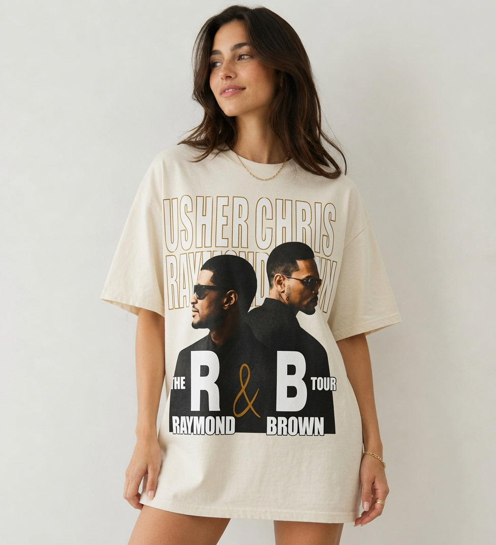Usher x Chris Brown Tour Shirt, Comfort Colors Vintage Graphic Tee, R&B Music Fan Gift