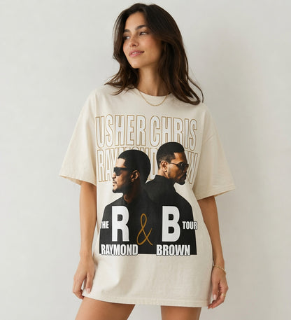 Usher x Chris Brown Tour Shirt, Comfort Colors Vintage Graphic Tee, R&B Music Fan Gift