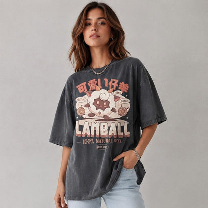 Lamball Palworld T-Shirt, Cute Sheep Vintage Tee, Gamer Gift