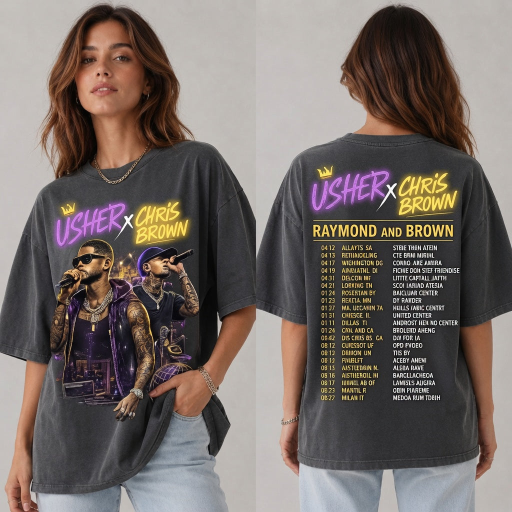 Raymond and Brown Tour Tee, Comfort Colors Retro Concert Shirt, Oversized R&B Fan Apparel