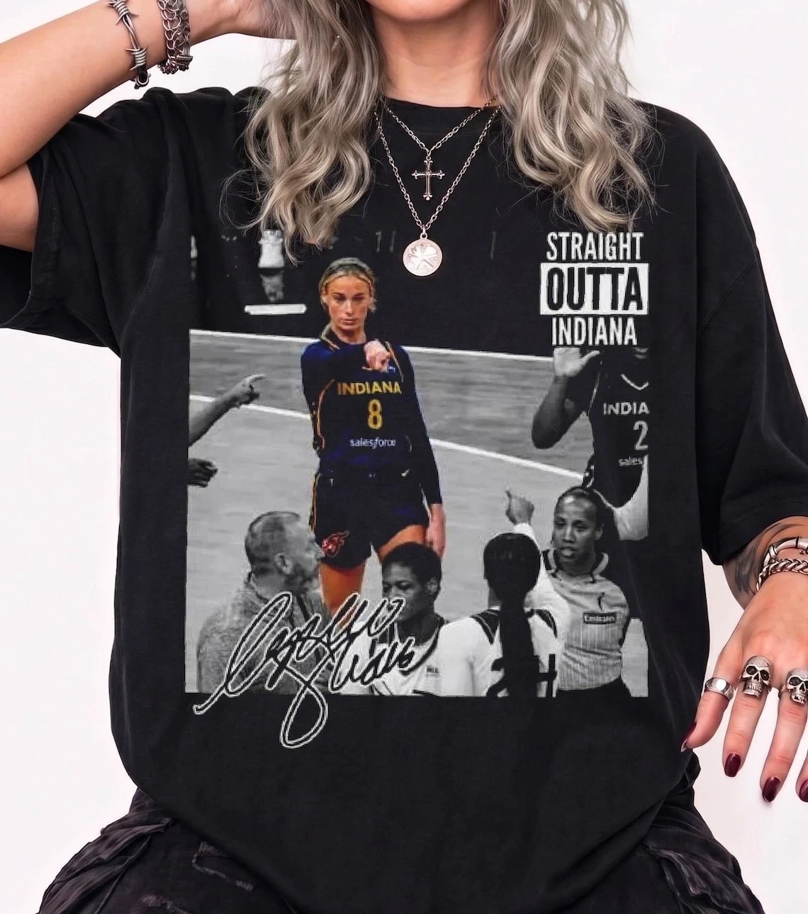 Straight Outta Indiana Sophie Cunningham Shirt, WNBA Basketball Fan Tee, Retro Pepper Comfort Colors Graphic T-Shirt
