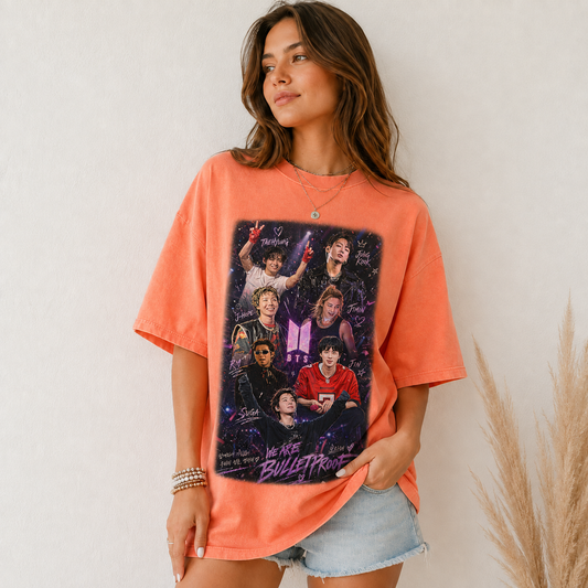 BTS We Are Bulletproof Members Vintage Comfort Colors T-Shirt Retro Army Tee