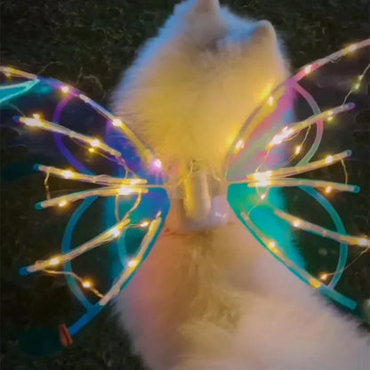 Electric Waving Fairy Wings - Musical Pet Costume - Halloween Dog Apparel - Unique Halloween Outfit