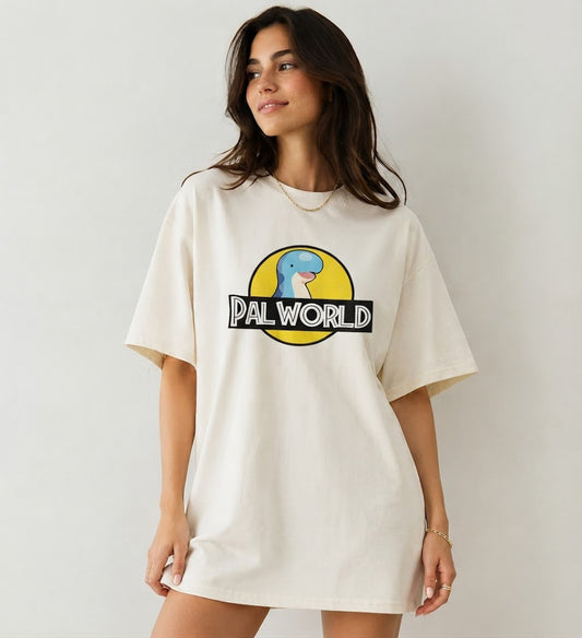 Palworld Logo T-Shirt, Chillet Dinosaur Park Tee, Gamer Gift