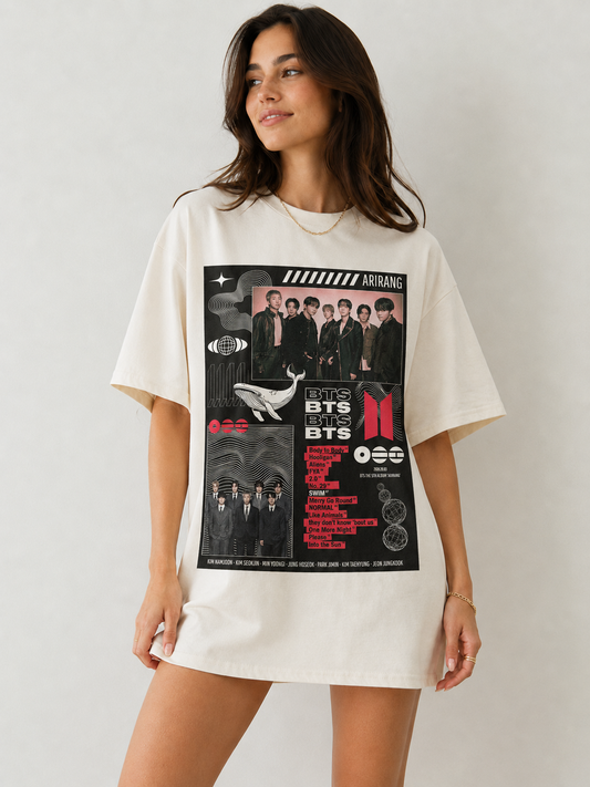 BTS Arirang Vintage Graphic Comfort Colors T-Shirt Retro Army Concert Tee