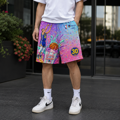 Steph Curry 30 Splash & Sprinkles Basketball Jersey Shorts