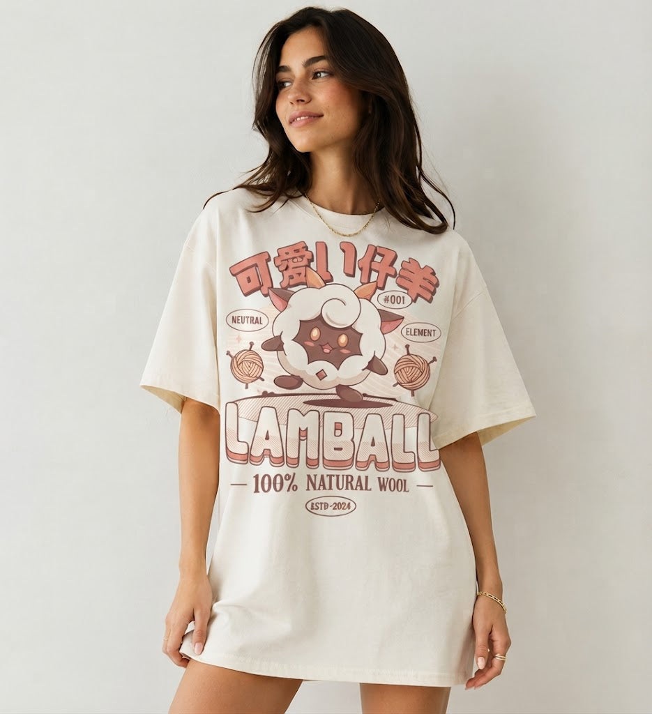 Lamball Palworld T-Shirt, Cute Sheep Vintage Tee, Gamer Gift