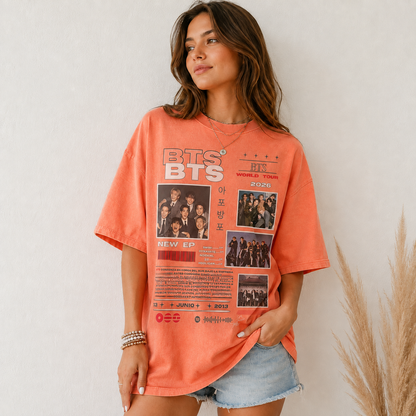 BTS World Tour 2026 Concert Comfort Colors Shirt Retro Bootleg Tee