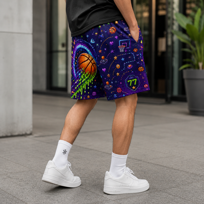 Luka Dončić 77 Pixel Art Basketball Jersey Shorts