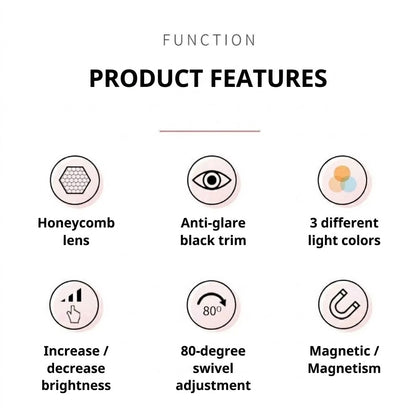 Rechargeable Magnetic LED Desk Lamp, Stepless Dimmable Wireless Reading Light, Touch Control Under Cabinet Light for Home Office Bedroom