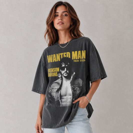 Benson Boone Wanted Man Tour 2026 Vintage Tee