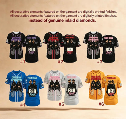 Custom R&B Tour Baseball Jersey Collection