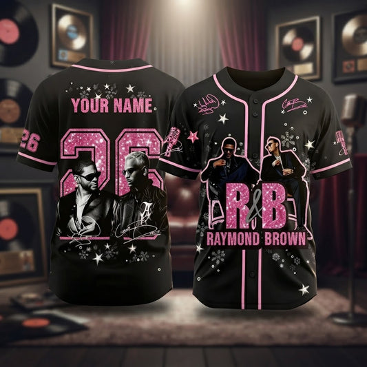 R&B Raymond Brown Glitter Custom Baseball Jersey