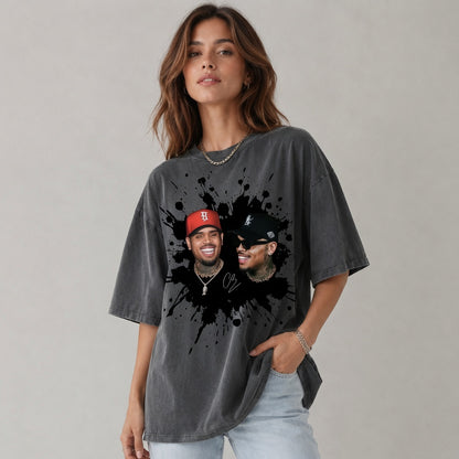 Chris Brown Comfort Colors Shirt, Vintage 90s Style Rap Tee, Oversized Graphic T-Shirt