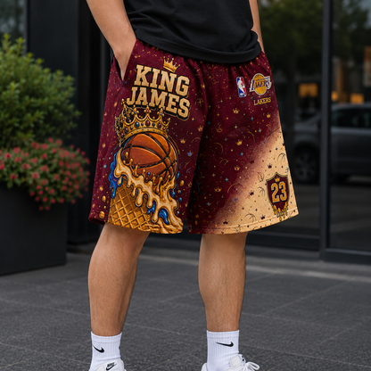 LeBron James 23 King James Ice Cream Cone Basketball Jersey Shorts