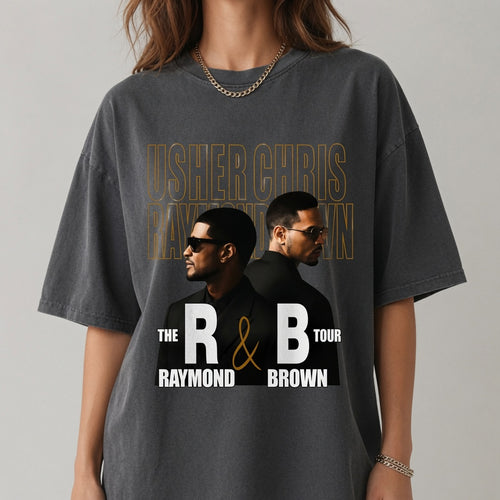 Usher x Chris Brown Tour Shirt, Comfort Colors Vintage Graphic Tee, R&B Music Fan Gift