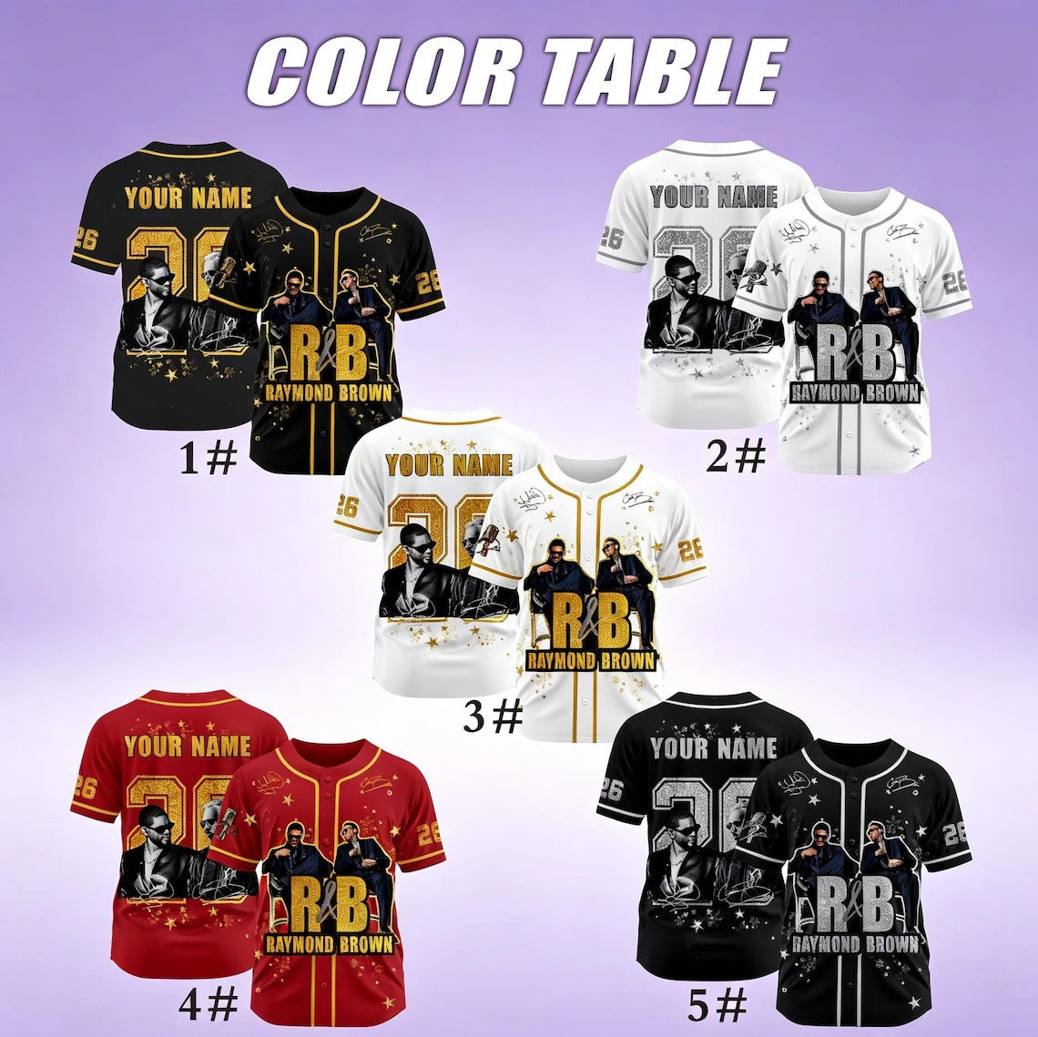 Custom R&B Gold Baseball Jersey