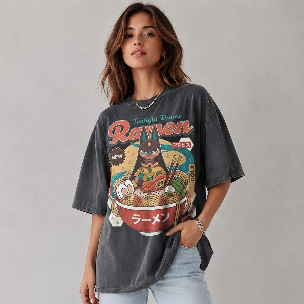 Anubis Ramen Palworld T-Shirt, Twilight Dunes Gamer Tee, Anime Gift
