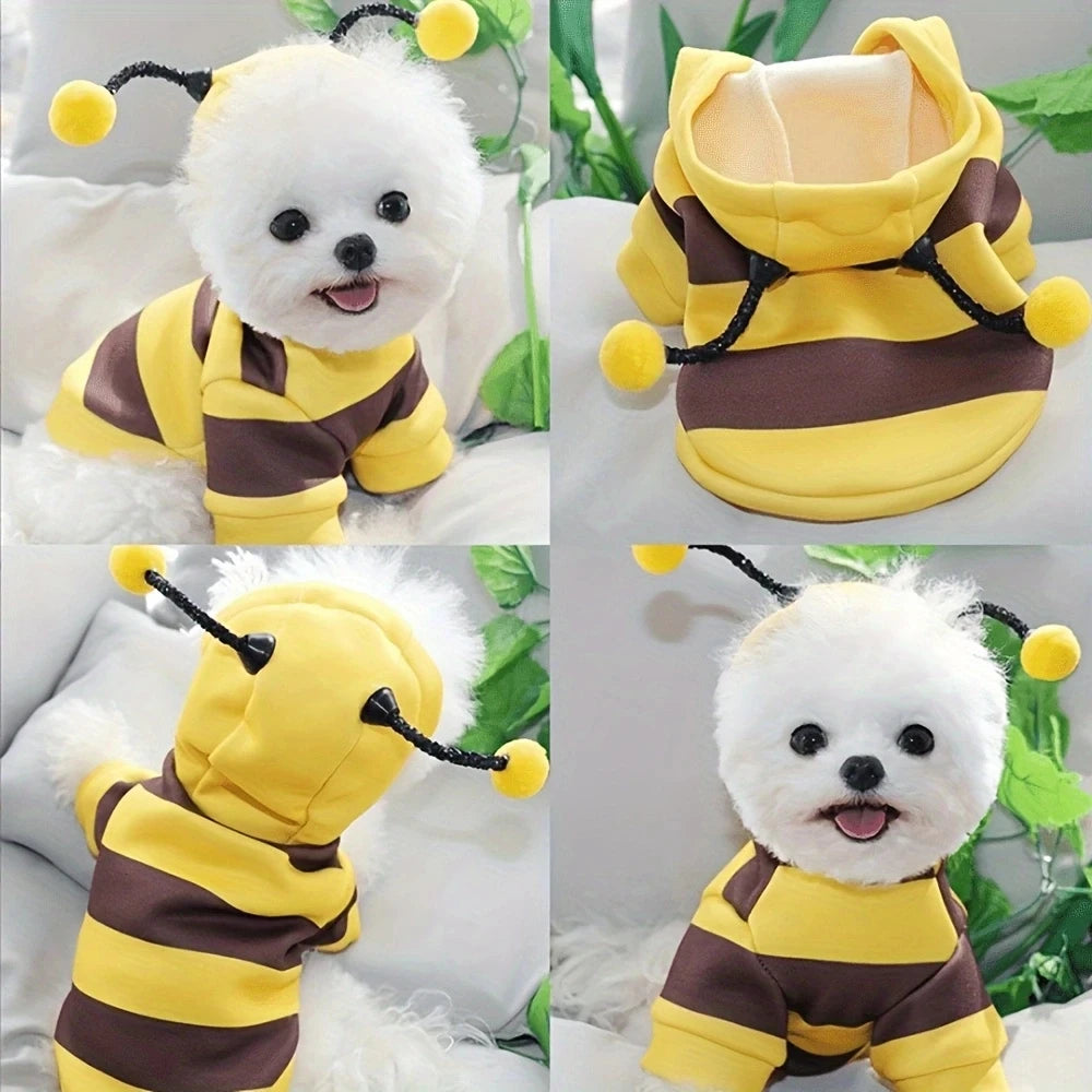 Cute Bumble Bee Dog Hoodie - Halloween Pet Costume