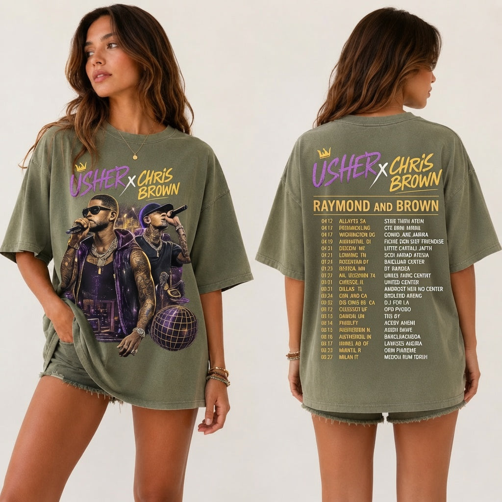 Raymond and Brown Tour Tee, Comfort Colors Retro Concert Shirt, Oversized R&B Fan Apparel