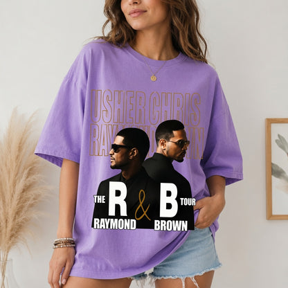 Usher x Chris Brown Tour Shirt, Comfort Colors Vintage Graphic Tee, R&B Music Fan Gift