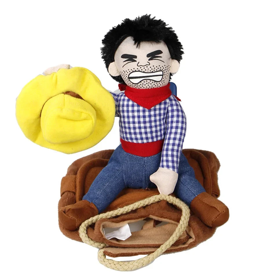 Halloween Dog Costume - Cowboy Riding Pet Apparel - Halloween Party Wear