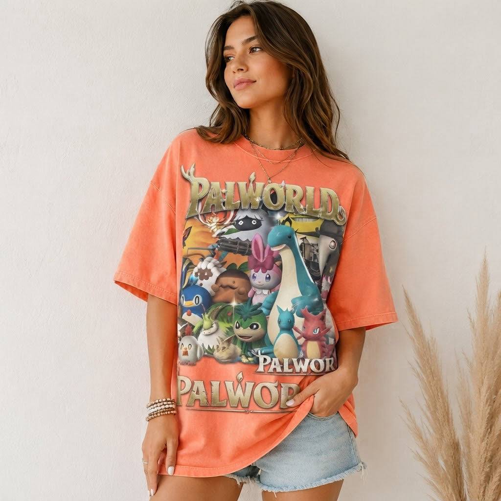 Palworld All Characters Purple Graphic Tee
