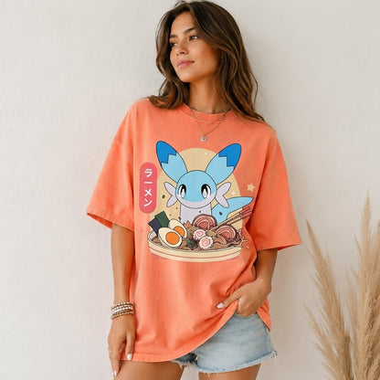 Chillet Ramen Palworld T-Shirt, Cute Anime Noodle Gamer Tee