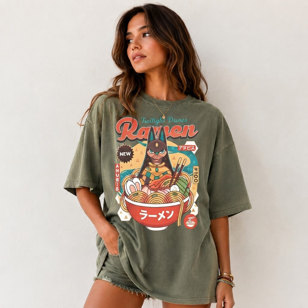 Anubis Ramen Palworld T-Shirt, Twilight Dunes Gamer Tee, Anime Gift