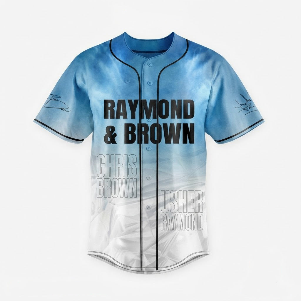 Usher vs Chris Brown Blue The R&B Tour Baseball Jersey