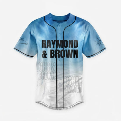 Usher vs Chris Brown Blue The R&B Tour Baseball Jersey