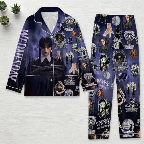 Wednesday Addams Purple Pajama Set