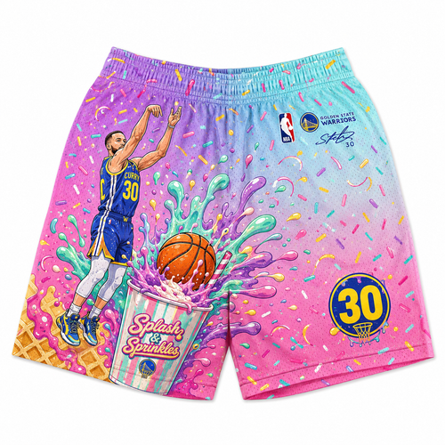 Steph Curry 30 Splash & Sprinkles Basketball Jersey Shorts