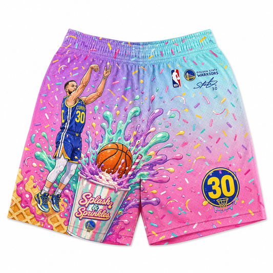 Steph Curry 30 Splash & Sprinkles Basketball Jersey Shorts