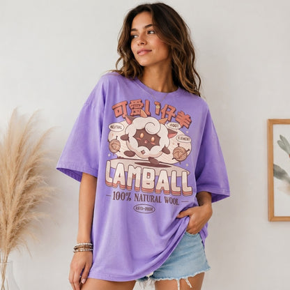 Lamball Palworld T-Shirt, Cute Sheep Vintage Tee, Gamer Gift