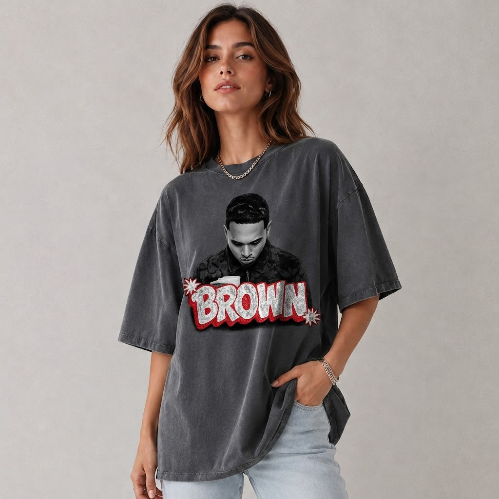 Chris Brown "BROWN" Logo Comfort Colors Shirt