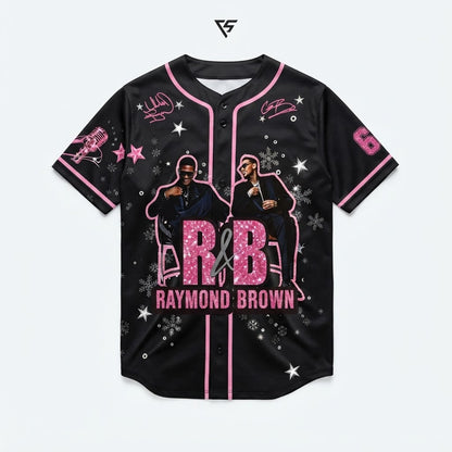 R&B Raymond Brown Glitter Custom Baseball Jersey