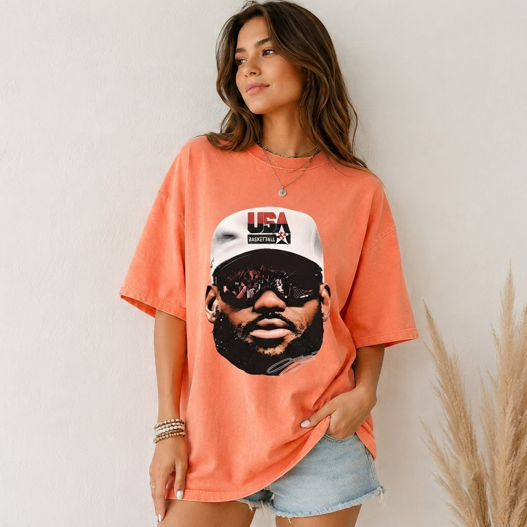 USA Basketball King James Vintage Tee