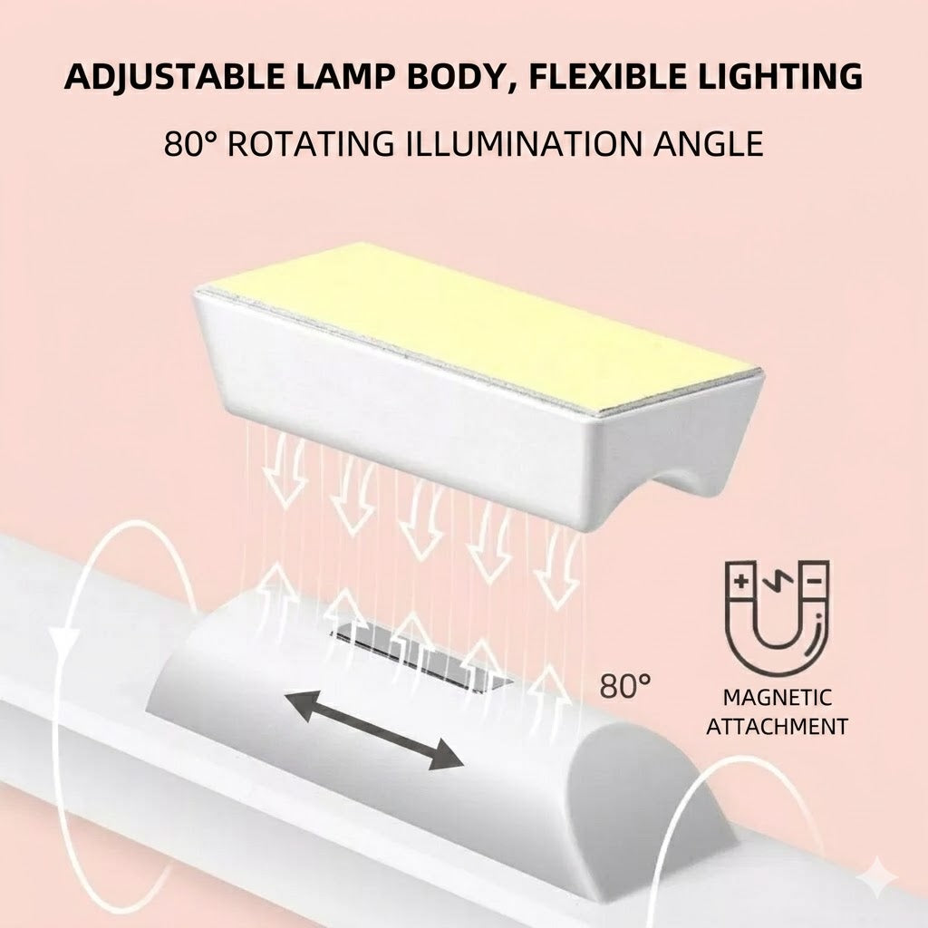 Rechargeable Magnetic LED Desk Lamp, Stepless Dimmable Wireless Reading Light, Touch Control Under Cabinet Light for Home Office Bedroom