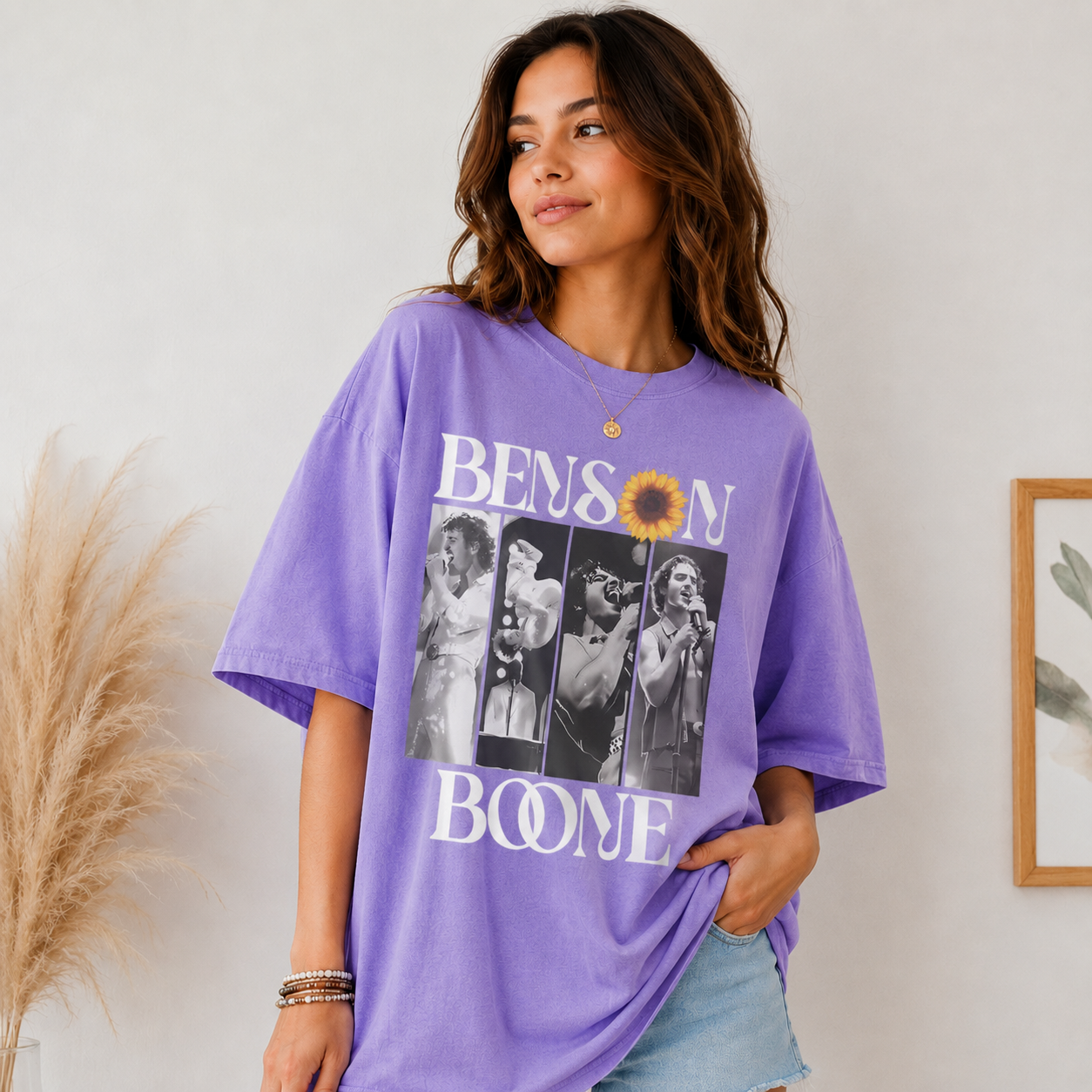 Benson Boone Sunflower Photo Collage Comfort Colors Tee