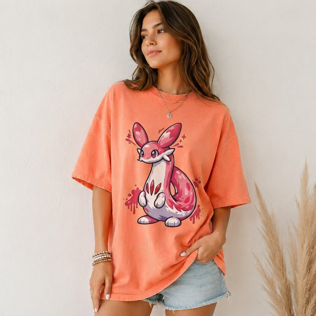 Lovander Palworld T-Shirt, Pink Chillet Anime Tee, Gamer Gift