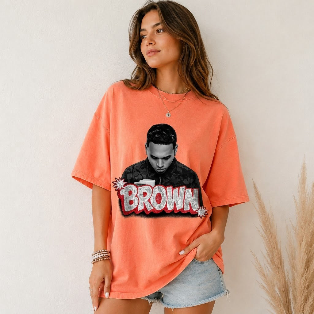 Chris Brown "BROWN" Logo Comfort Colors Shirt