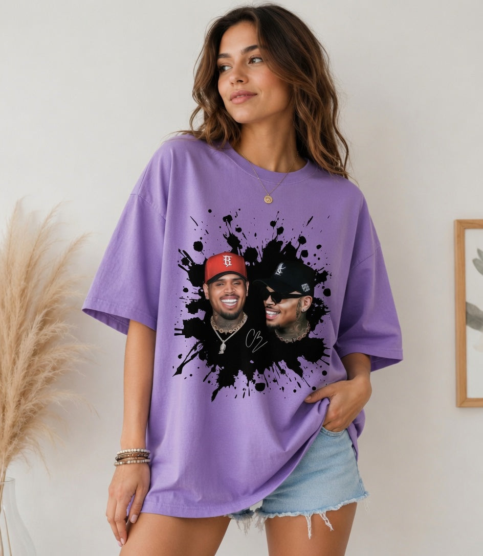 Chris Brown Comfort Colors Shirt, Vintage 90s Style Rap Tee, Oversized Graphic T-Shirt